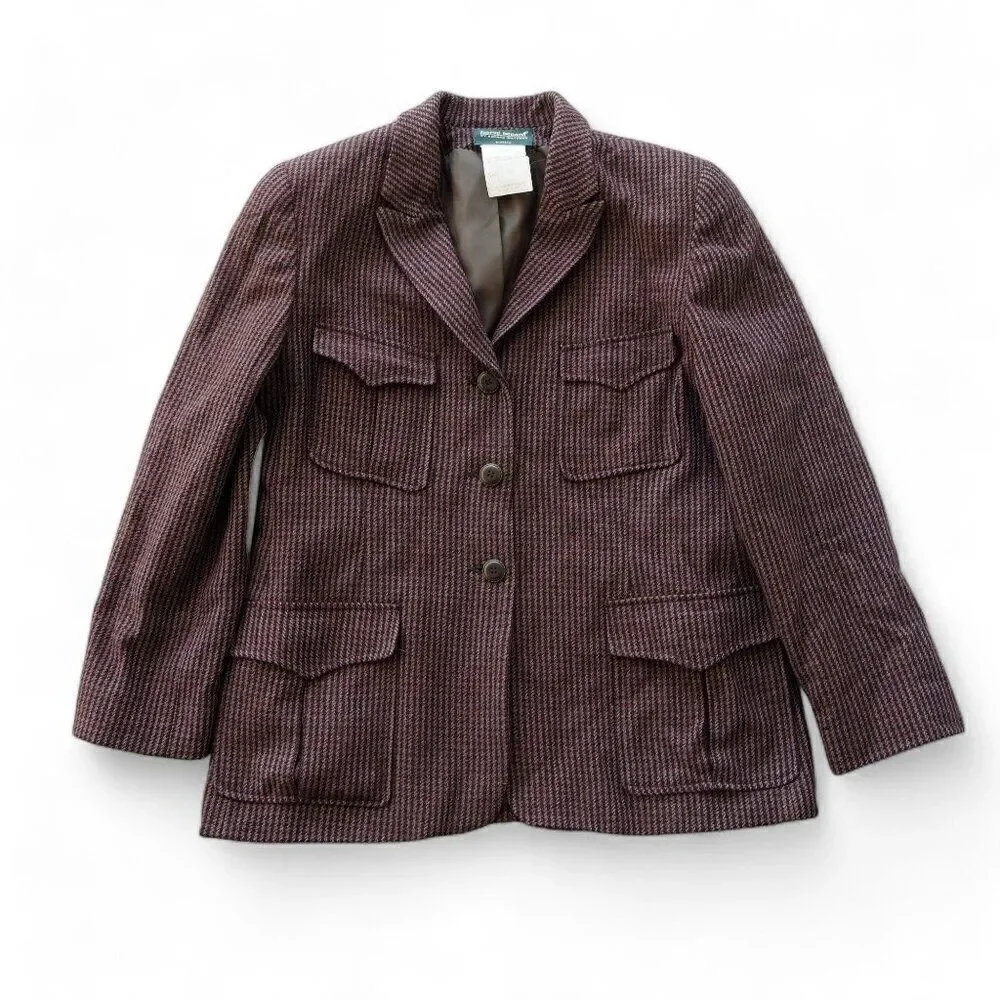 Harve Benard by Benard Holtzman Vintage Petite Wool Equestrian Blazer Women's 10 - Picture 1 of 6